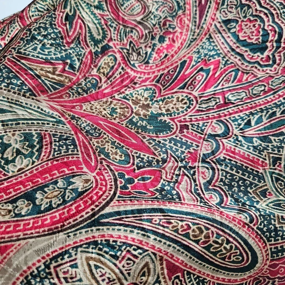 Vintage 90s Victoria's Secret 2pc Sleepshirt Kimono Robe XS OS Paisley Satin Set